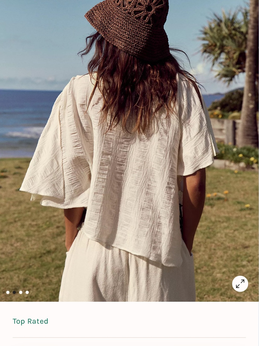 Free People Cut Out Daisy Straw bucket Hat SOLD OUT FALL 2026 COLLECTION - Picture 9 of 10